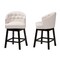 Baxton Studio Theron MidCentury Light Beige Fabric  Espresso Brown Finished Wood Swivel Counter Stool Set 2PC 225-2PC-12973-ZORO - alternate 6
